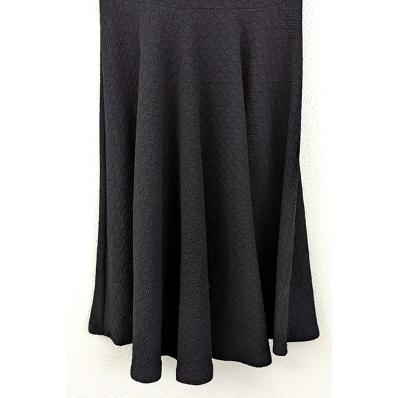 New Lularoe sz S Nicole Fit & Flare Dress black stretchy textured fab midi 3160 - Picture 3 of 6